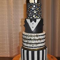 Black and Gold 21st Cake