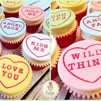 Conversation Love Heart Sweets Cupcakes!