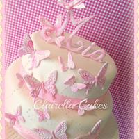 Pink Flutterby Butterflies Cake 