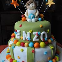 Enzo Celebrates with a Burst of Colour Cake
