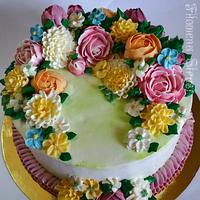 Buttercream flower cake 