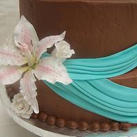 Tiffany Floral Swag Birthday Cake