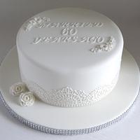 60th Diamond Wedding Anniversary Cake Cake By Angel