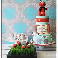 Elmo Cake and matching desserts