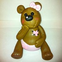 Block and Teddy bear baby shower cake