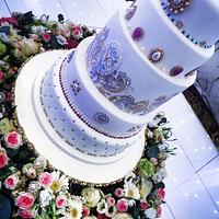 Jewel encrusted wedding cake