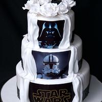 Double sided Star Wars cake