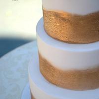 Peony & Gold Wedding cake