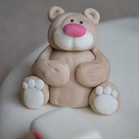 Tumbling bears christening cake