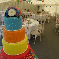 Summer Colours Wedding Cake