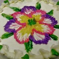 Buttercream toothpick floral embriodery