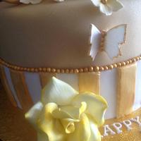 Gold Vintage 50TH Birthday Cake