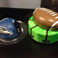 Seahawks football cake And helmet