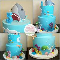 Great white shark cake