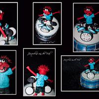 for my sons best friend who loves to drum and becomes 10 years i made this muppet