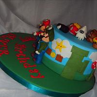 Super Mario Brothers Multi Character Birthday Cake