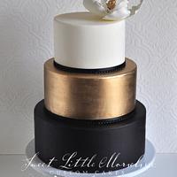Simple Color Block Wedding Cake