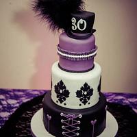 Purple and Black Burlesque Cake