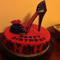 Red and Black Stiletto Birthday Cake