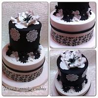 black and white cake