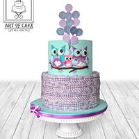 Owl Family Baby Shower Cake