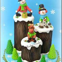 Funny Christmas Logs Cake By Cecile Crabot Cakesdecor