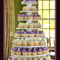  Wedding cake and cupcake tower