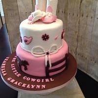 Western baby shower cake