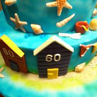 A 60th Birthday Beach Cake