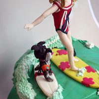Lucy - Surfing Birthday Cake 