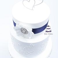Fantasy Bling Handpiped Wedding Cake