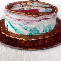 Hand painted Frozen Cake