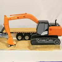 Truck, Float, and Excavator cake