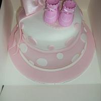 Pink Christening cake 