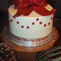 Christmas bow cake