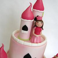 Simple 2 Tier Princess Castle Cake