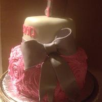 Rosette Baby Shower Cake