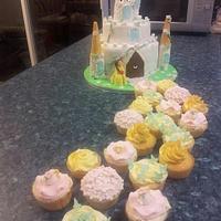 princess belle castle cake