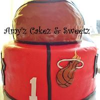Chicago Bulls/Miami Heat basketball cake