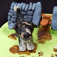 Doggie walking National Trust cake