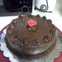 Chocolate cake with chocolate ganache