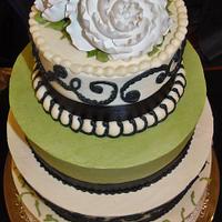 Green & black wedding cake