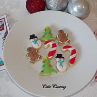 Mini iced Christmas sugar cookies