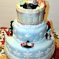Penguin Christmas/Winter Cake