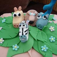 Madagascar Cake and matching Cupcakes