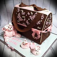 butterflies and bunnies diaper bag cake
