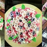 Ribbon rose cake