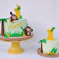 Monkeys 1st Birthday Cake 