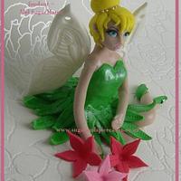 Tinkerbell Fairy Handmade fondant Cake Topper