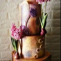 Mixed Media Cake with Sugar Hyacinth